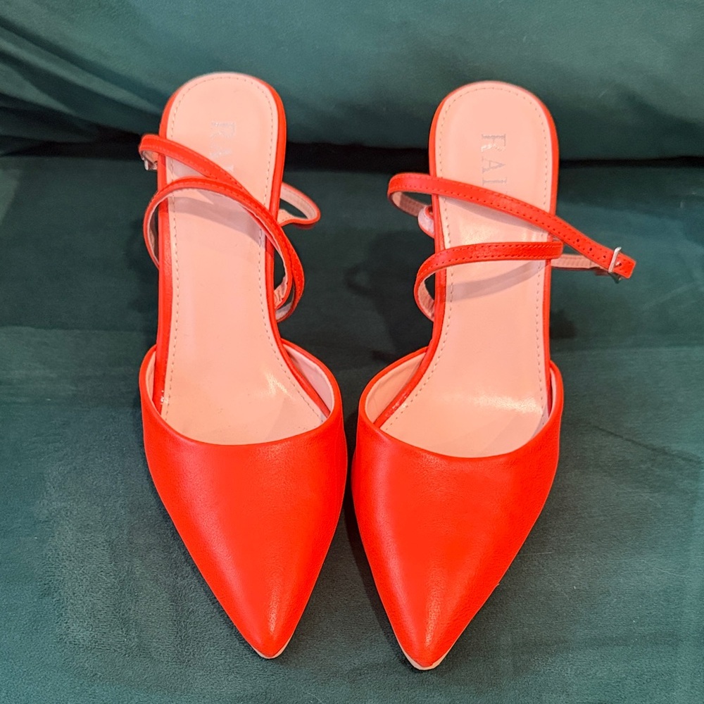 Orange Strappy Heels
